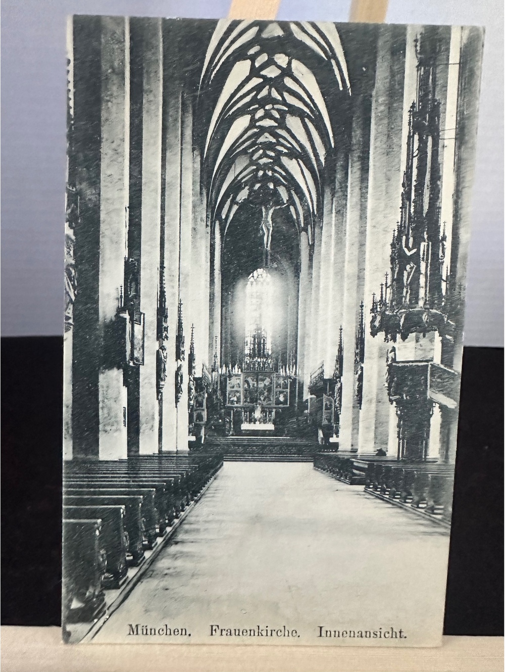 Antique Munich Frauenkirche Interior Germany Postcard Becker & Kühlberger